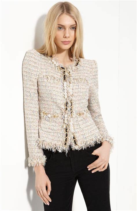 chanel style boucle coat|Chanel inspired boucle jacket.